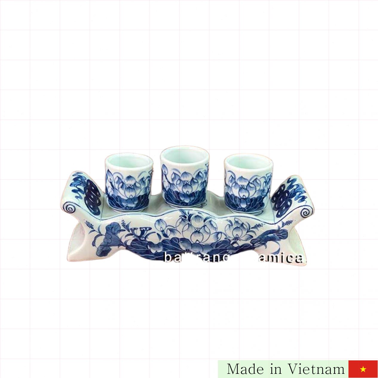 고급 연꽃 문양 제사용 술잔 3세트 정성 가득 선물 추천 