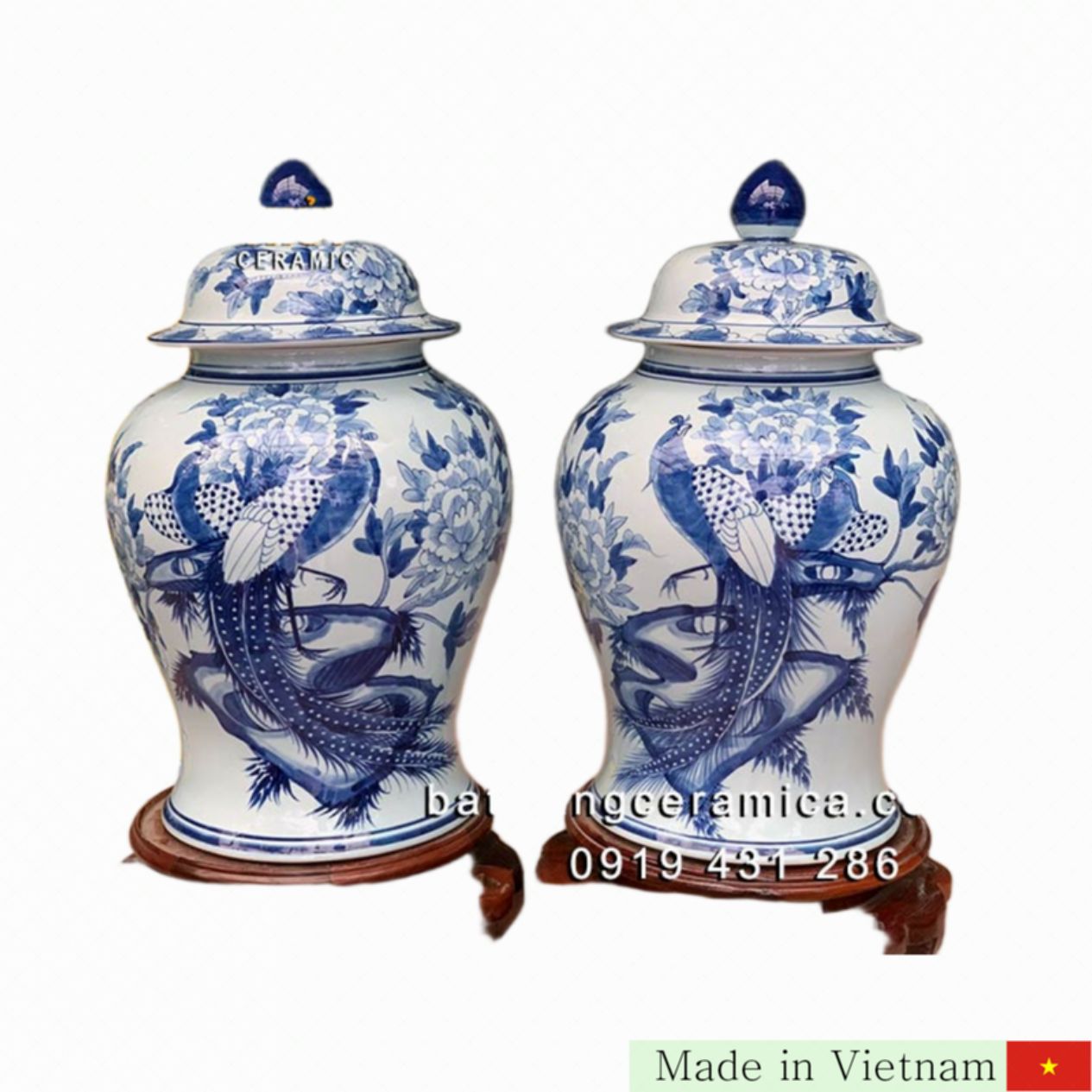 고급 손그림 닭 무늬 도자기 15L 포트 배달 배달 