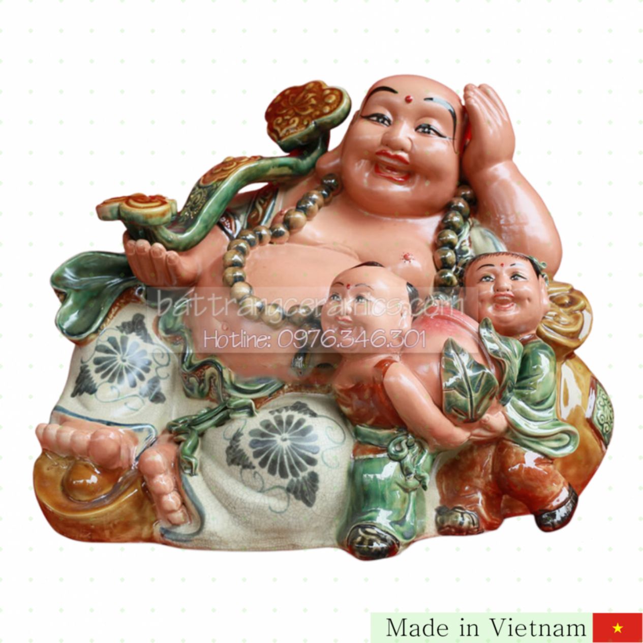 바트랑 고급 골동품 달마복 장수 대월 부처상 42cm 인테리어 소장 