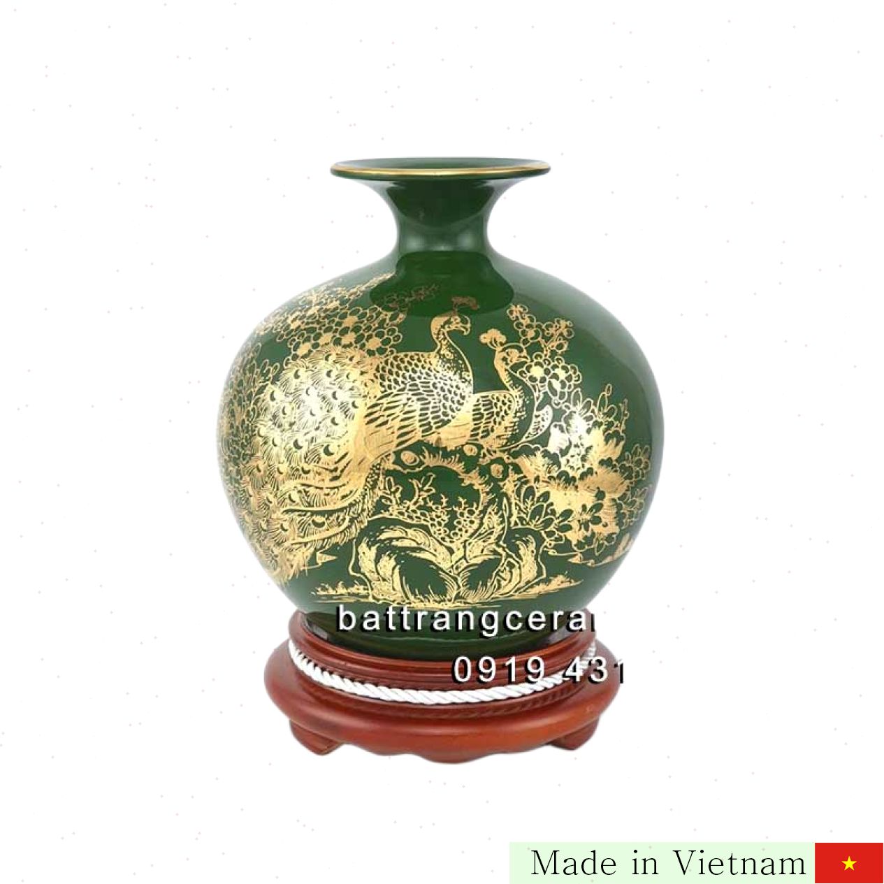 금박 장식 명성 도자기 항아리 25cm, 풍수 인테리어 품격 상향 