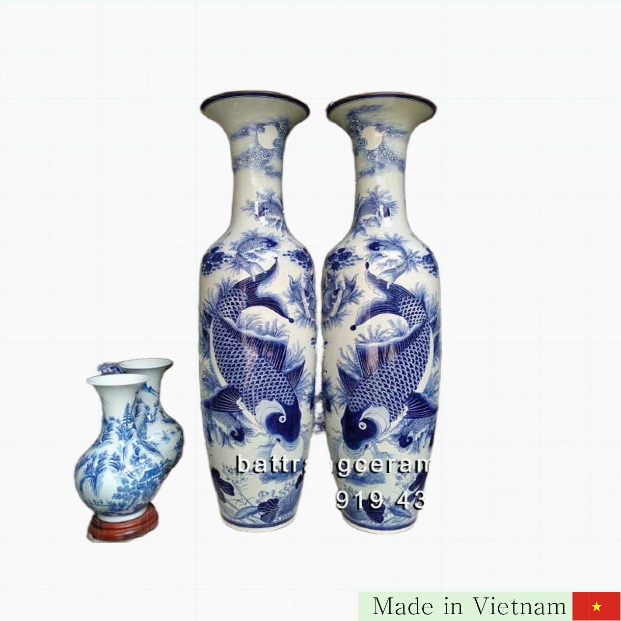 1.4m 전통 수작업 고전 도자기 명품 큰 로터리 병 