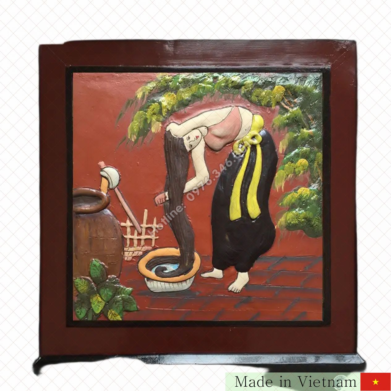 50x50cm 전통 미인 수채화 도자기 그림 
