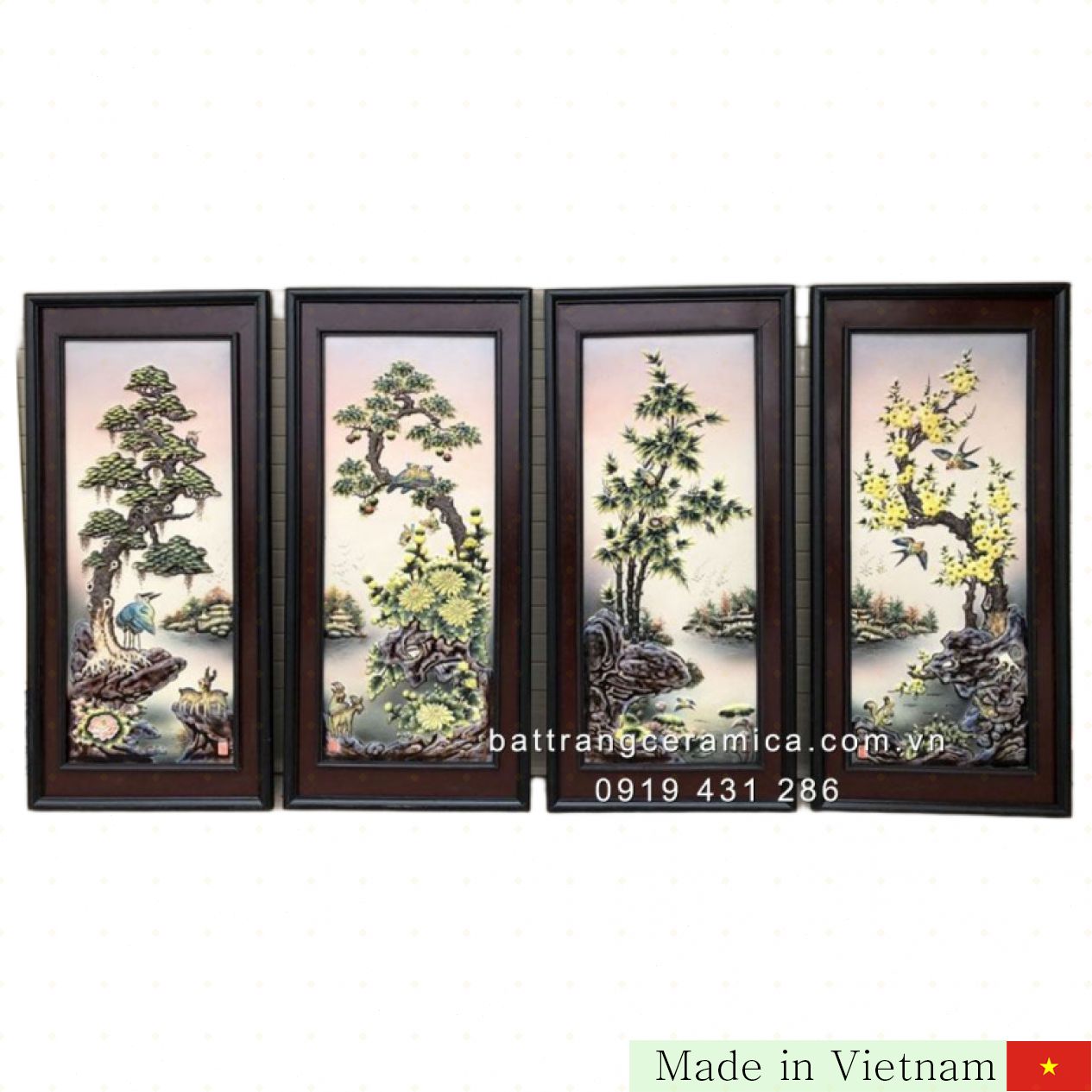 45x90cm 입체 장식 전통 도자기 그림 