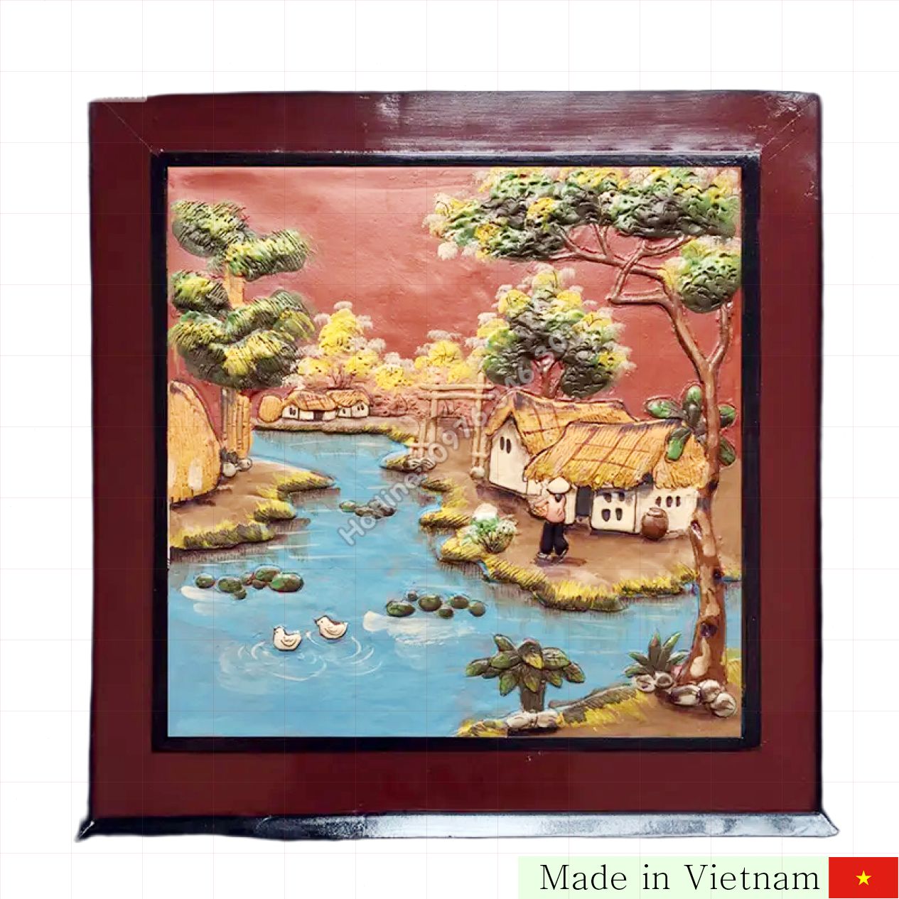 50x50cm 농촌 풍경 도자기 벽화 바트짱 수공예 명품 
