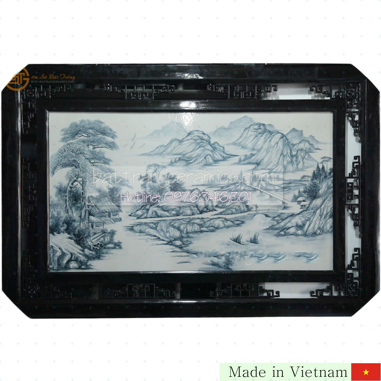 한국산 바트짱 고급 도자기 풍경화 1m x 65cm 인테리어 선물용 