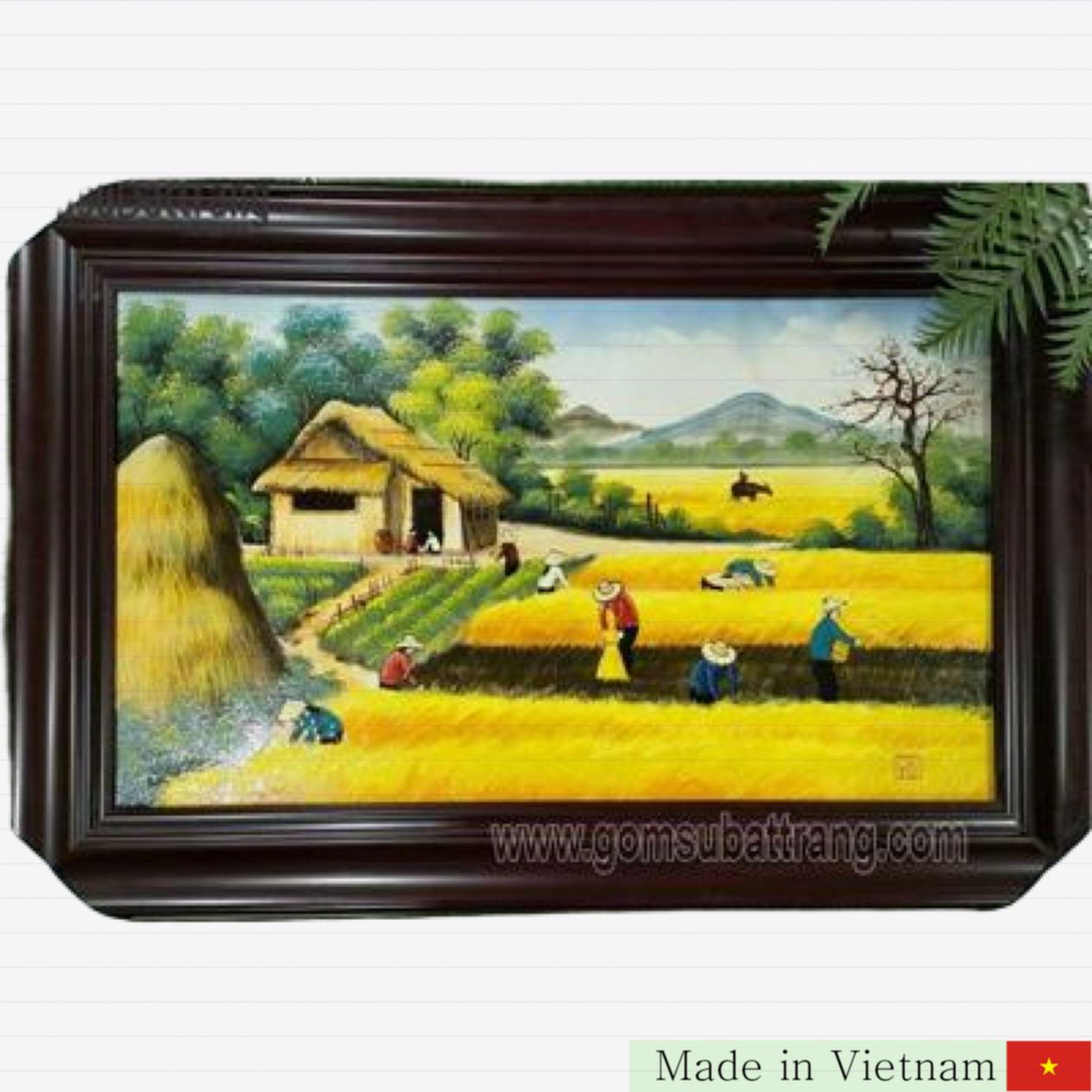 60x90cm 황금 들녘 풍경 바트짱 도자기 그림 