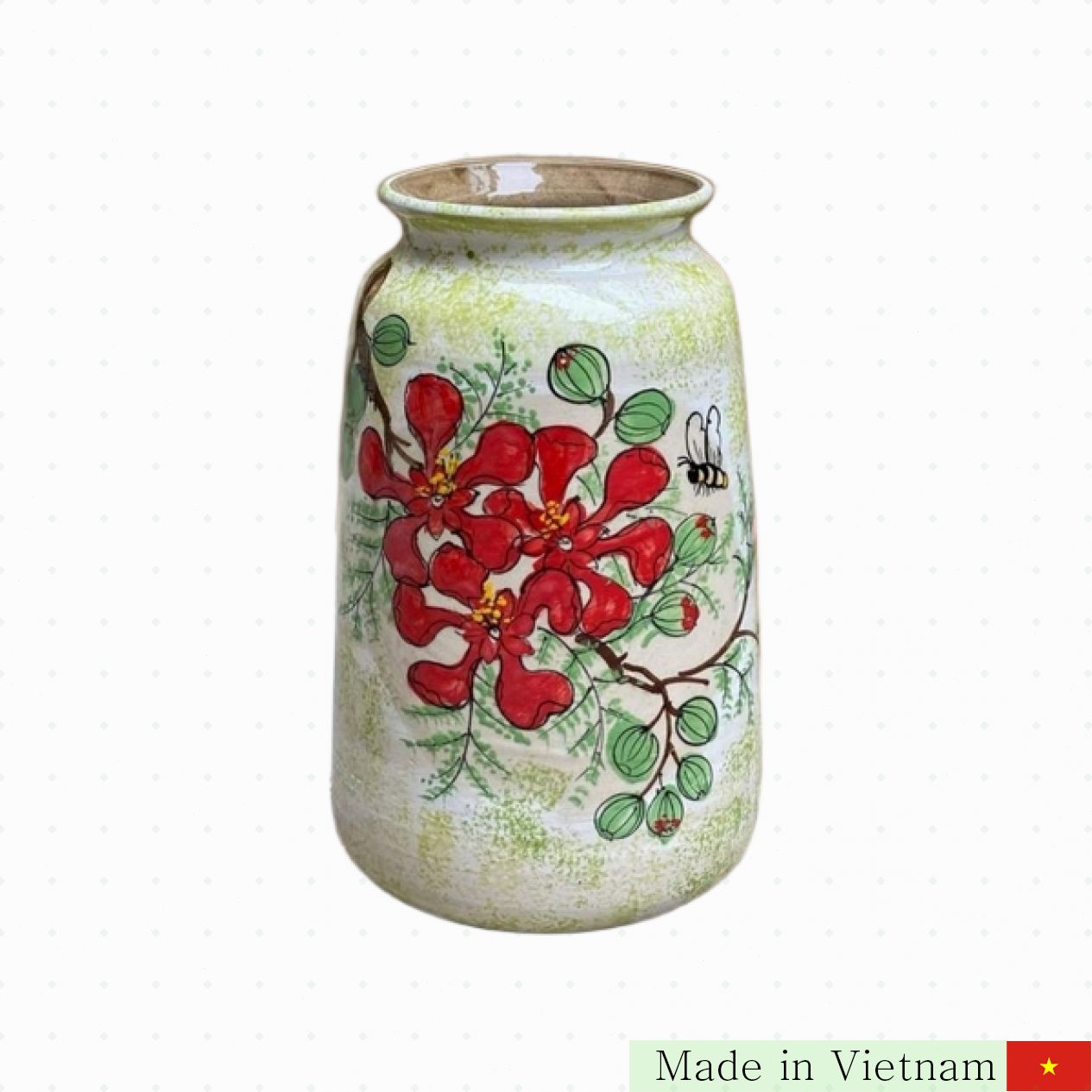 독창 손그림 바트짱 명품 꽃병 복록원명 생산 