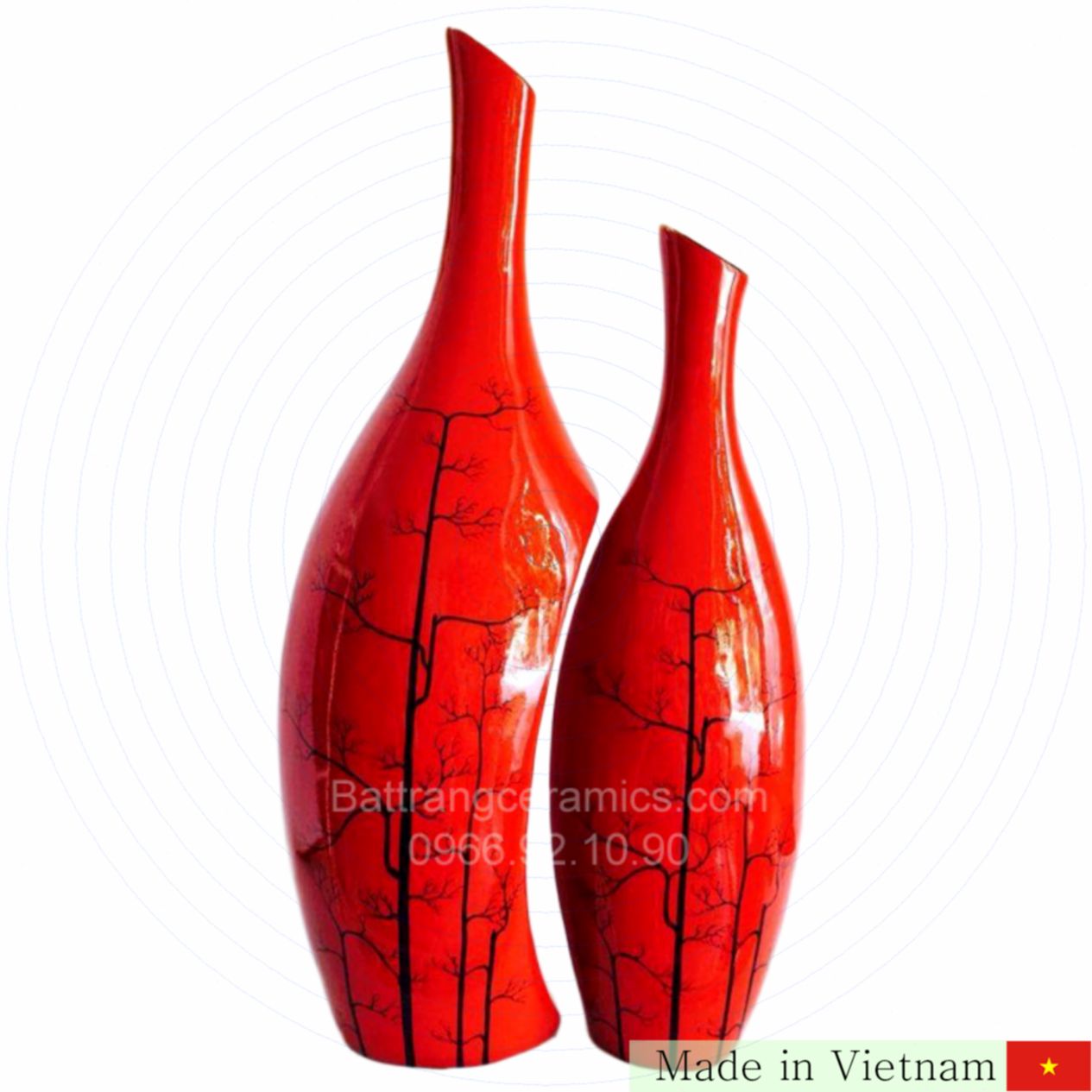 빨간 쌍 주전자 세트 H20cm*40cm 고급 도자기 