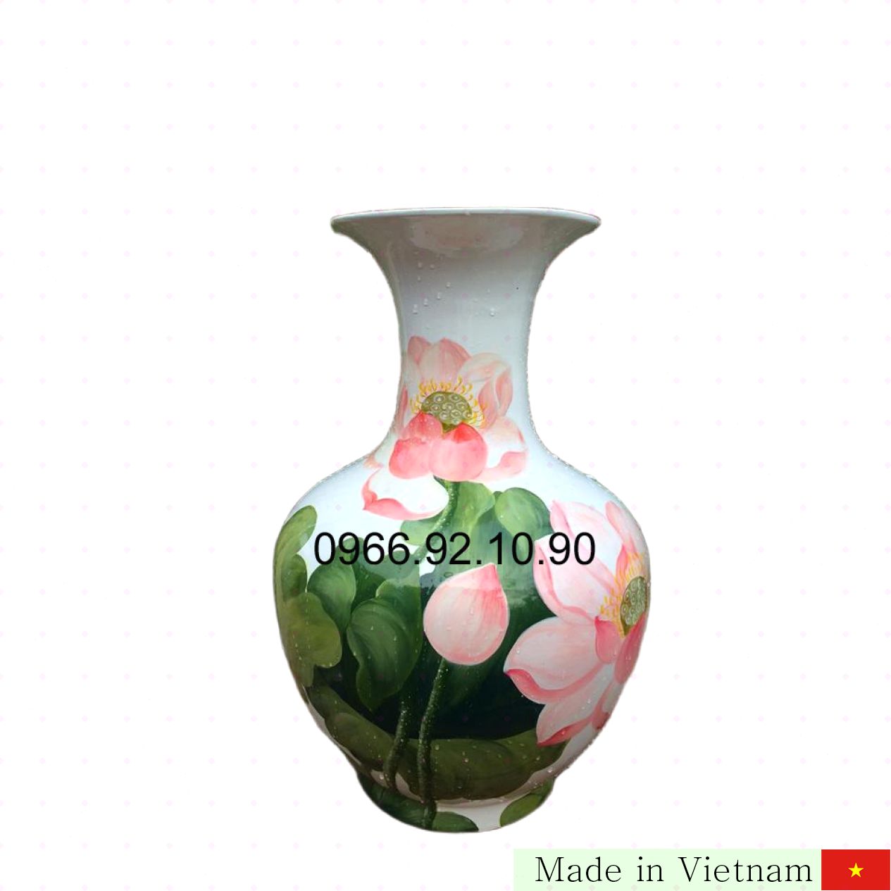 50cm 수공 연꽃 마늘 병 바트랑 수작업 장식 도자기 