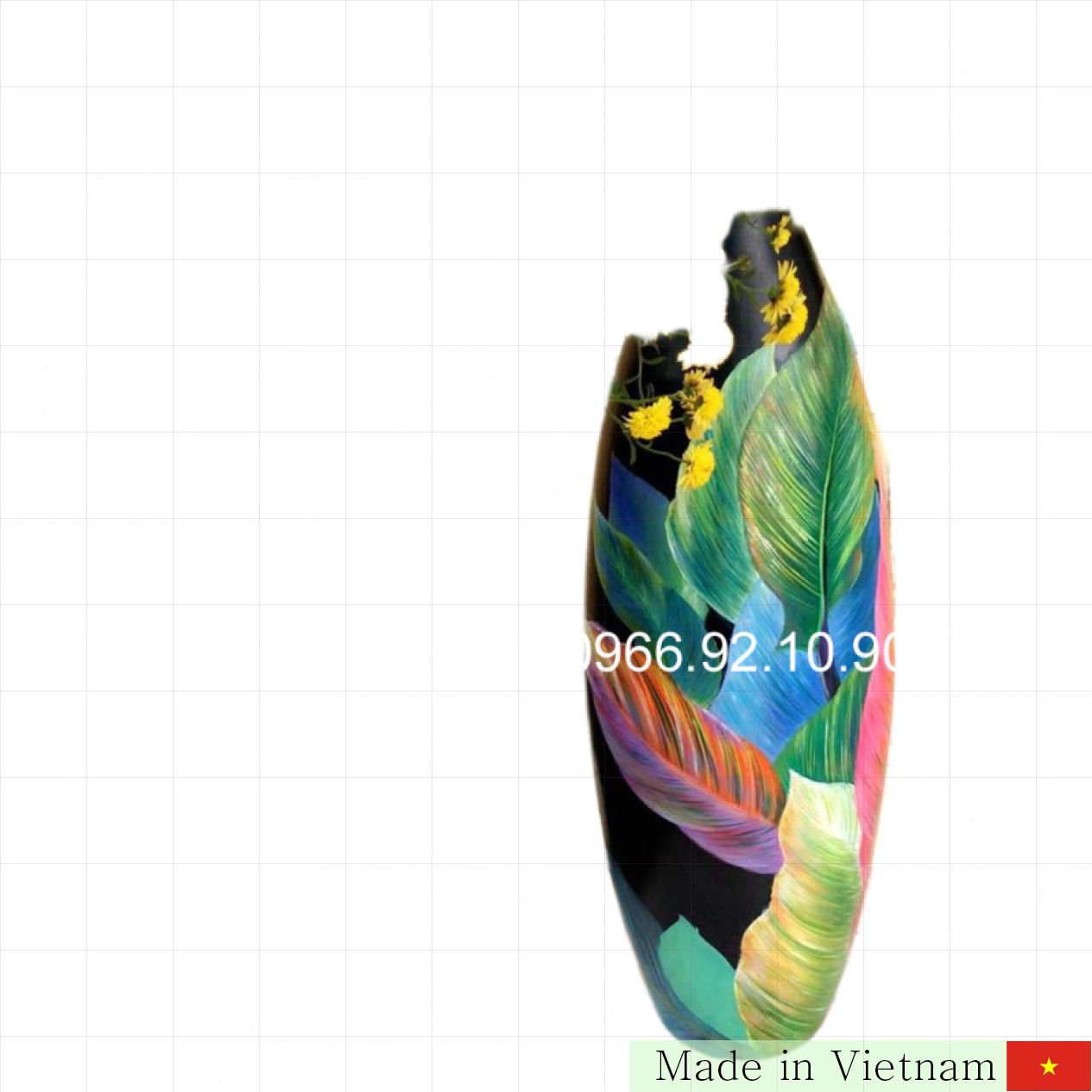 고급 3D 떡잎 무늬 수작업 소나무 병 80cm 선물 및 장식 