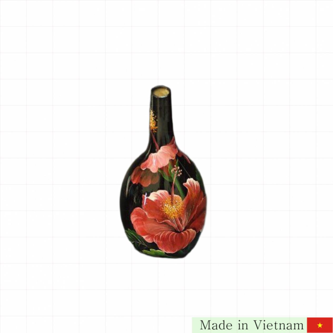 수공예 고급 연꽃 옻칠 화병 35cm 럭셔리 디자인 
