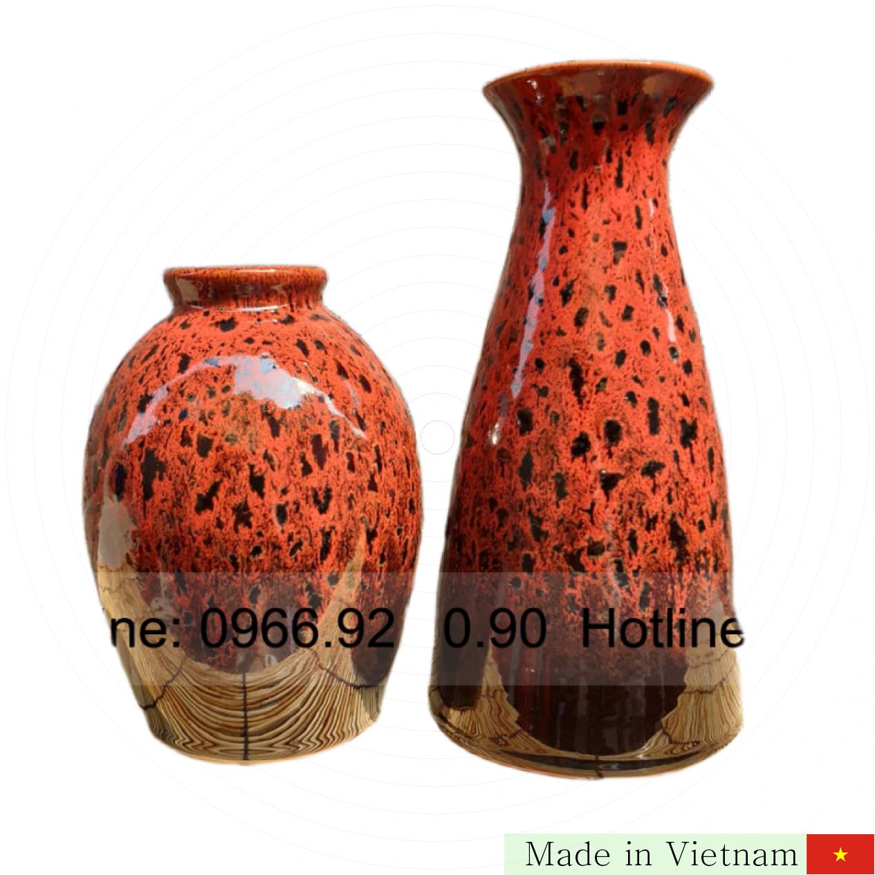 30/22cm 붉은 호박 전통 방짜 도자기 세트 고급 선물 