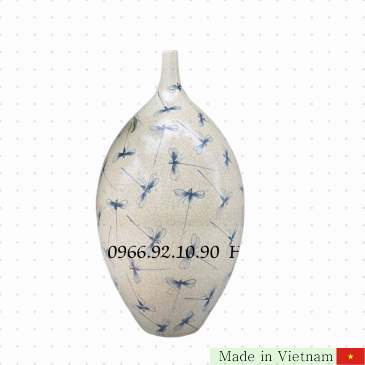 바트짱 청자 잠자리 문양 토기 42cm 수공예 인테리어 