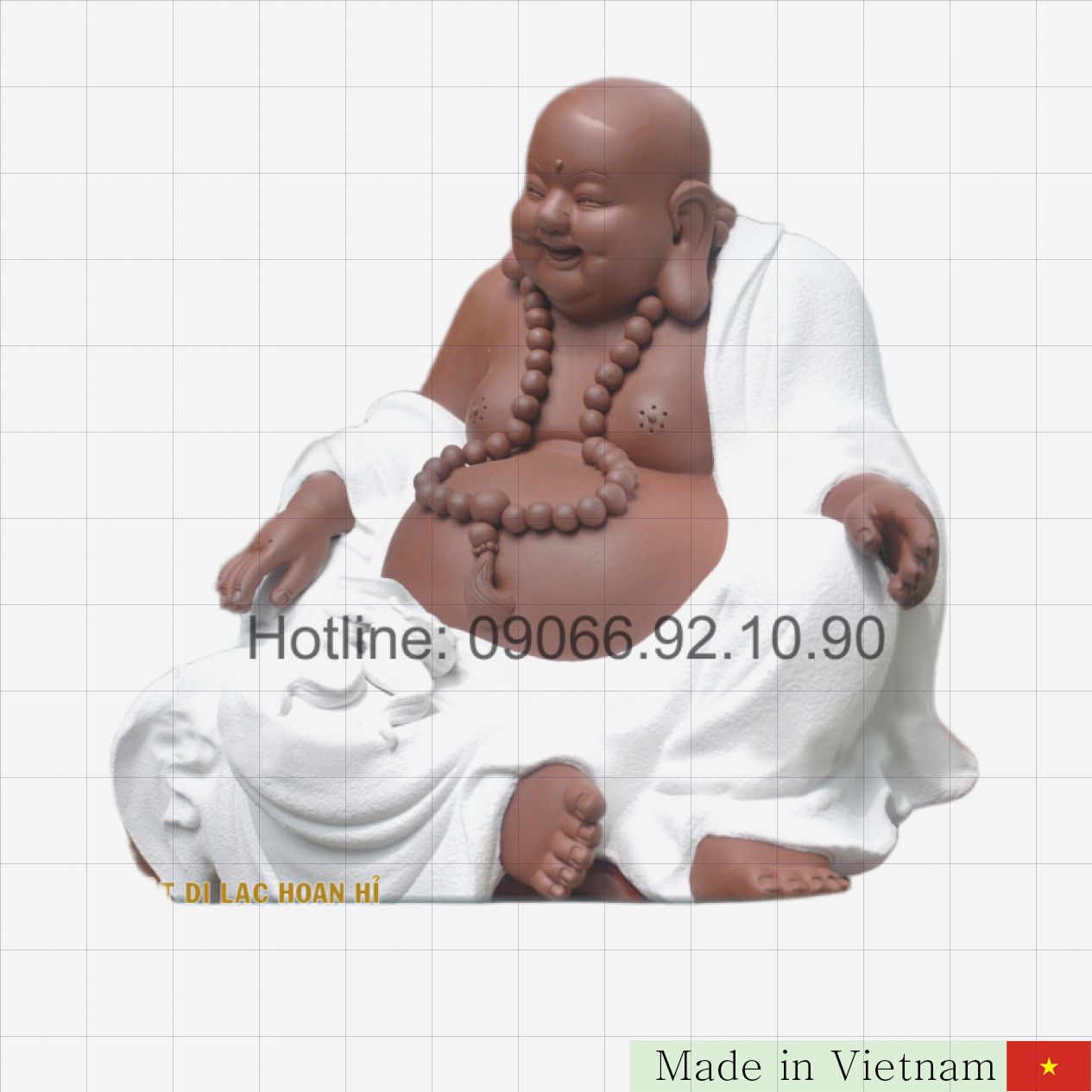 행복 부처 도자기 조각상 전통 장식품 Bát Tràng 