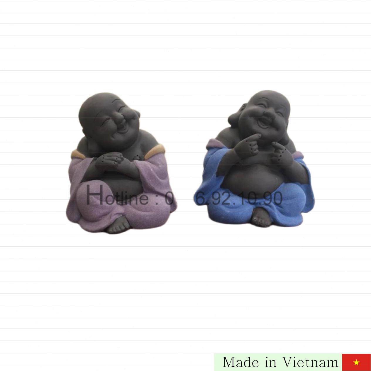 작은 도자기 미소 부처 9.5cm 선물용 바트짱 명품 