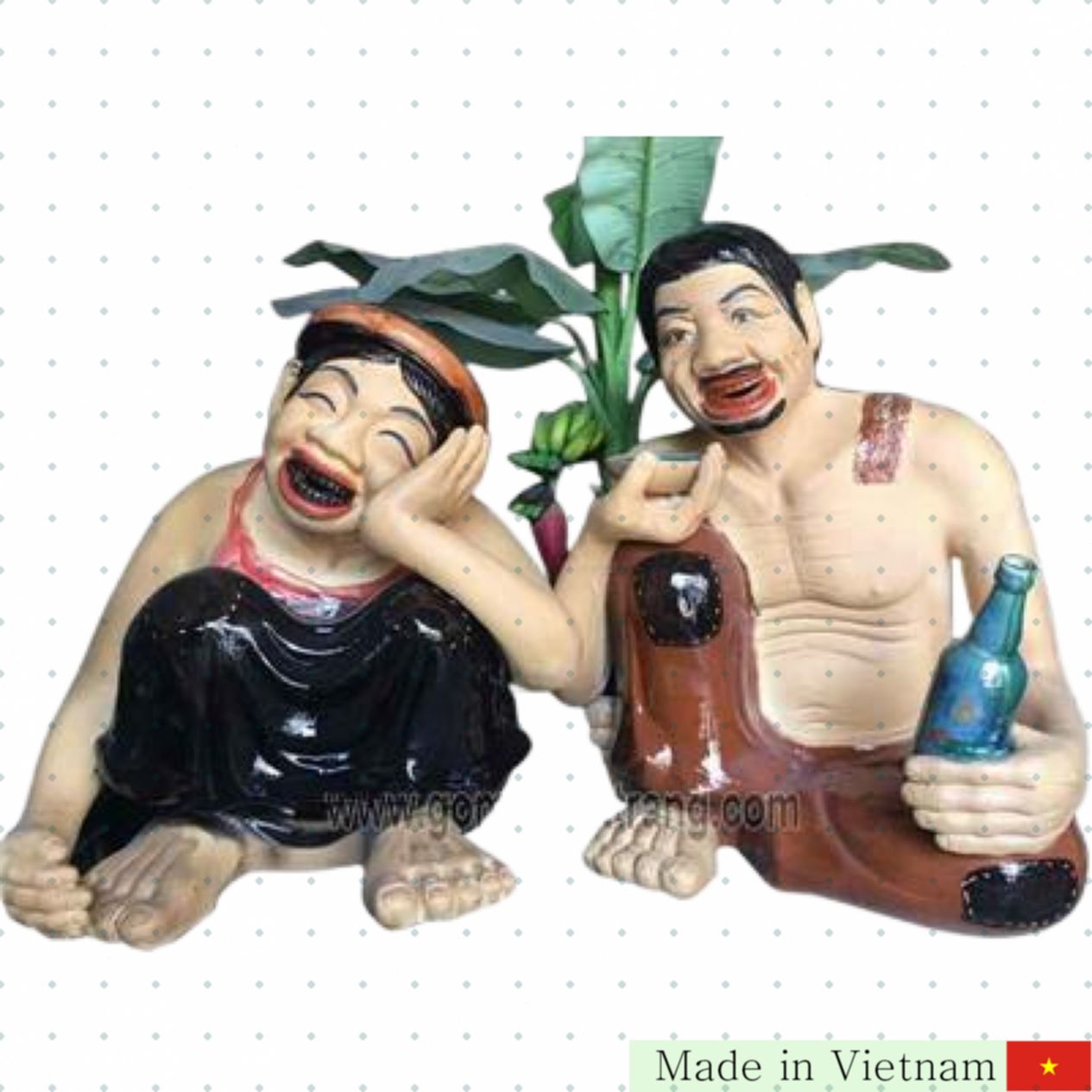 전통 도자기 60cm 치페오 인물상 Bát Tràng 수공예 고품질 