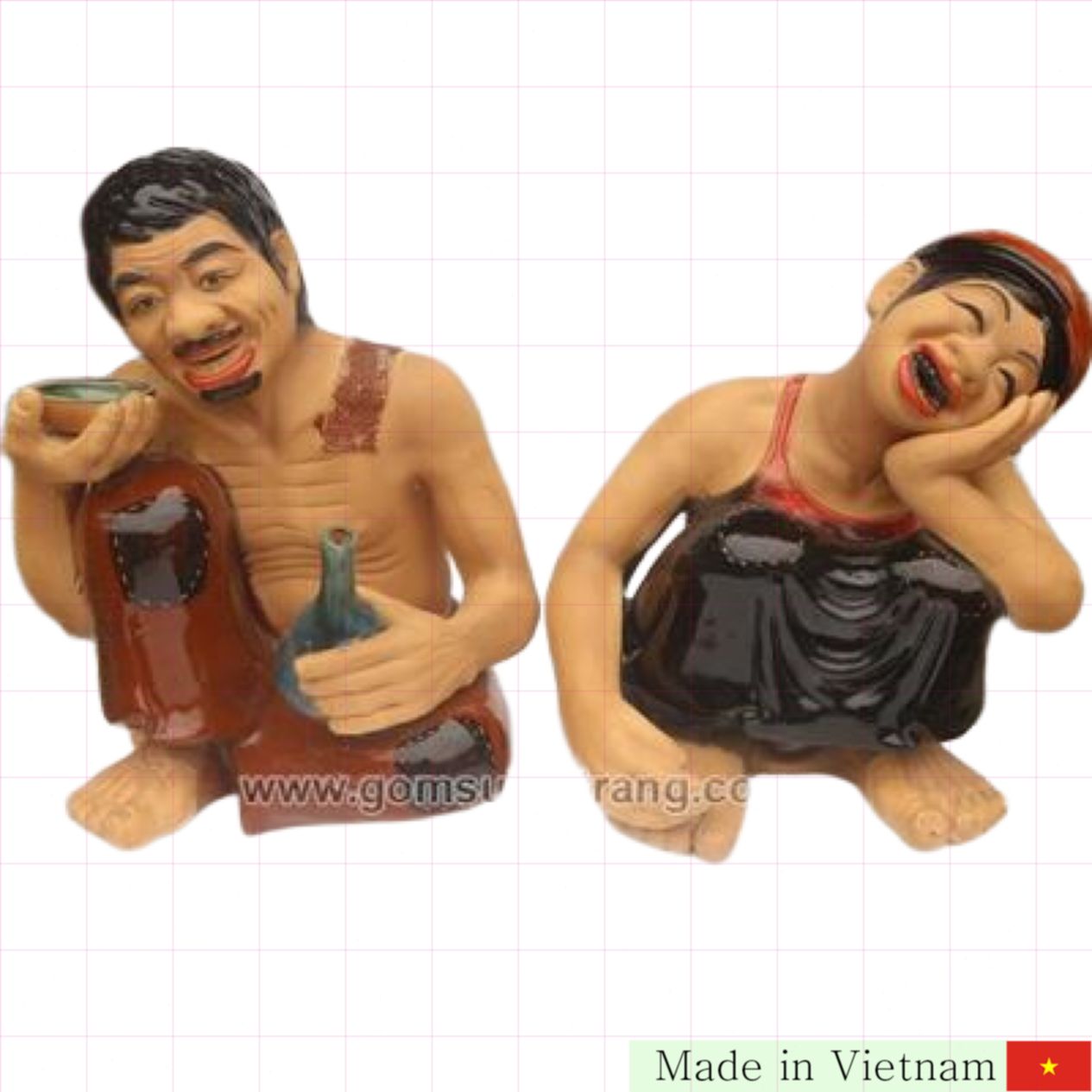 전통 명작 도자기 조각치기 치페오 인형 세트 수집품 