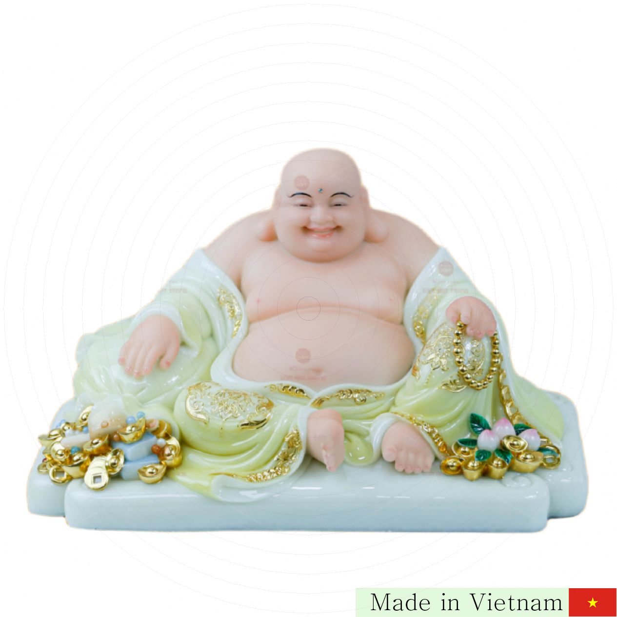 황금 복 소망 미륵 불상 장식 고급 석분 조각품 