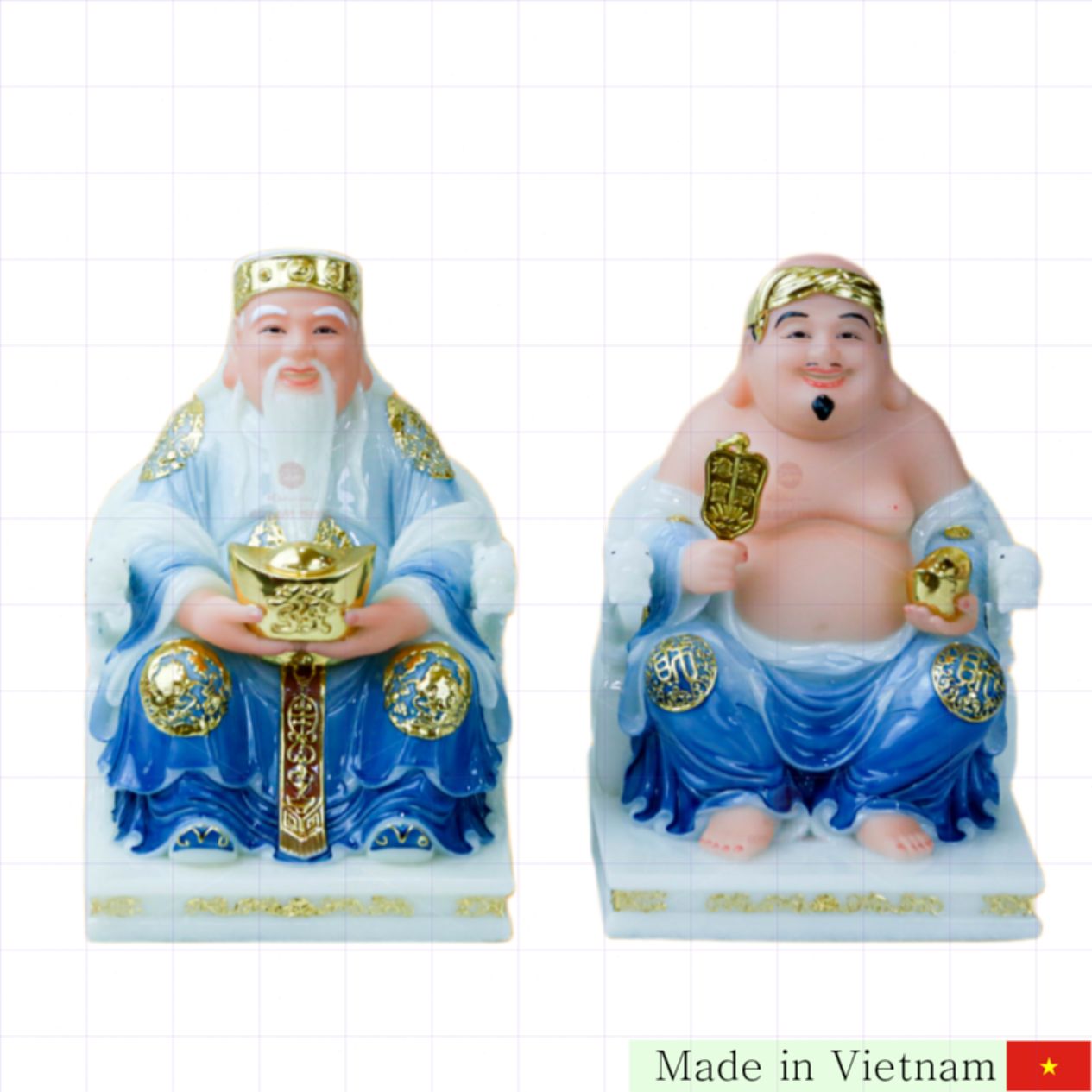 사파이어색 바트짱 도자기 재물 신 상징 용 의자 동상 풍수 인테리어 