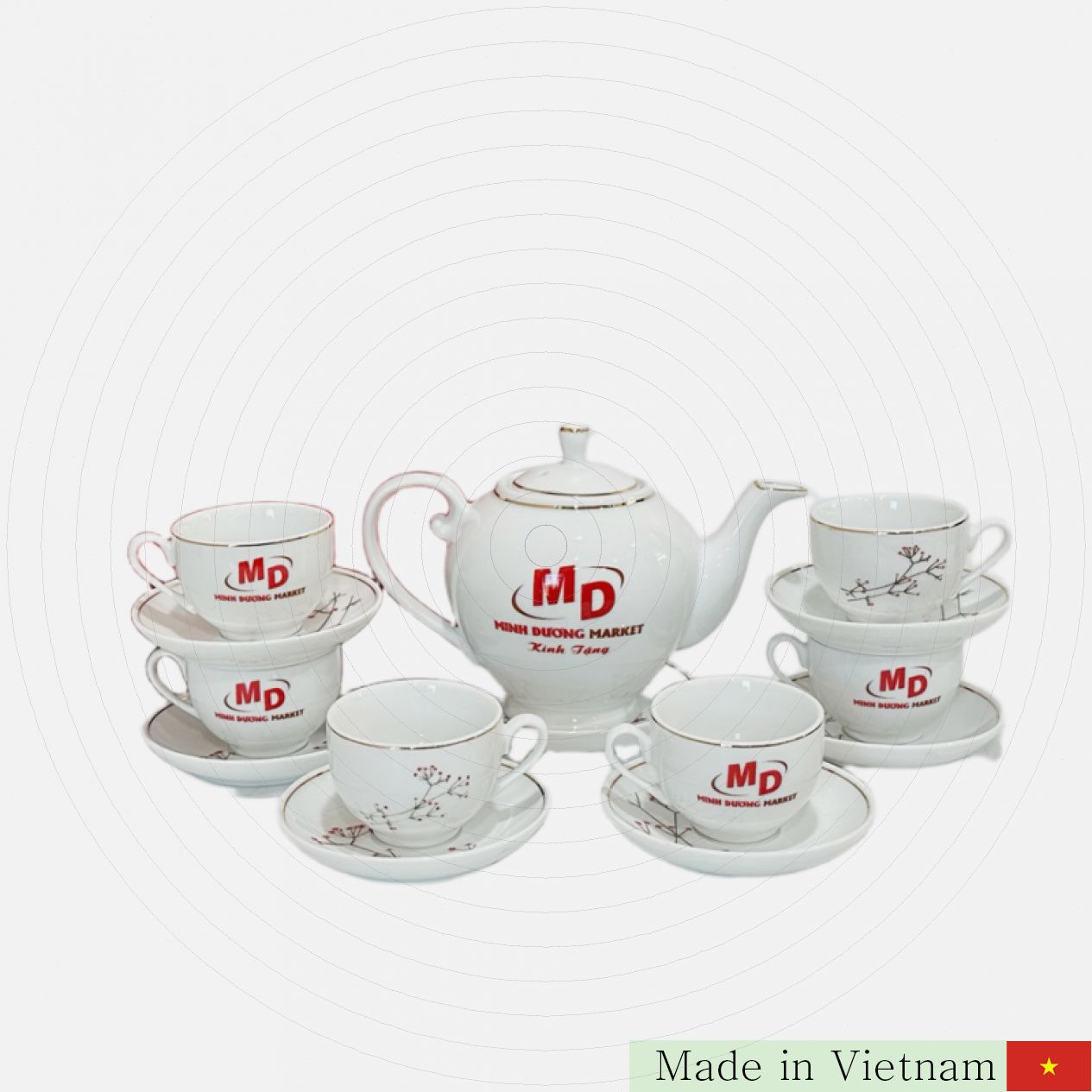 고급 화이트 카멜리아 찻잔 세트 ACVK16B 650/800ml 
