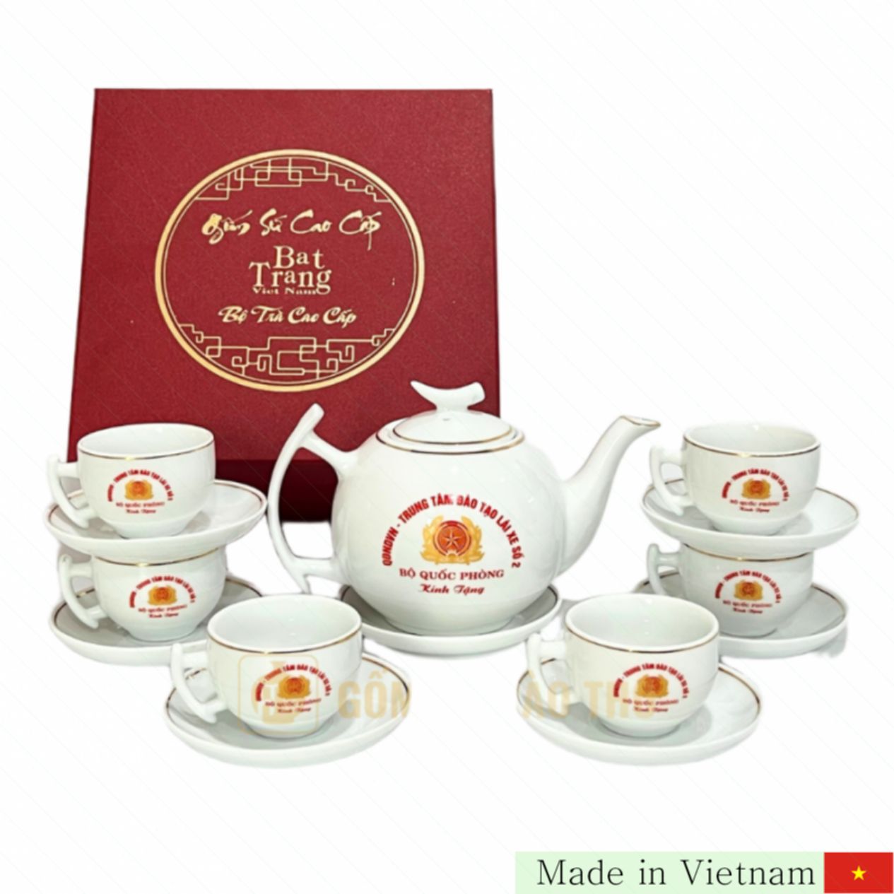 600ml 자몽꽃  차 세트 고품격 손그림 Bát Tràng 