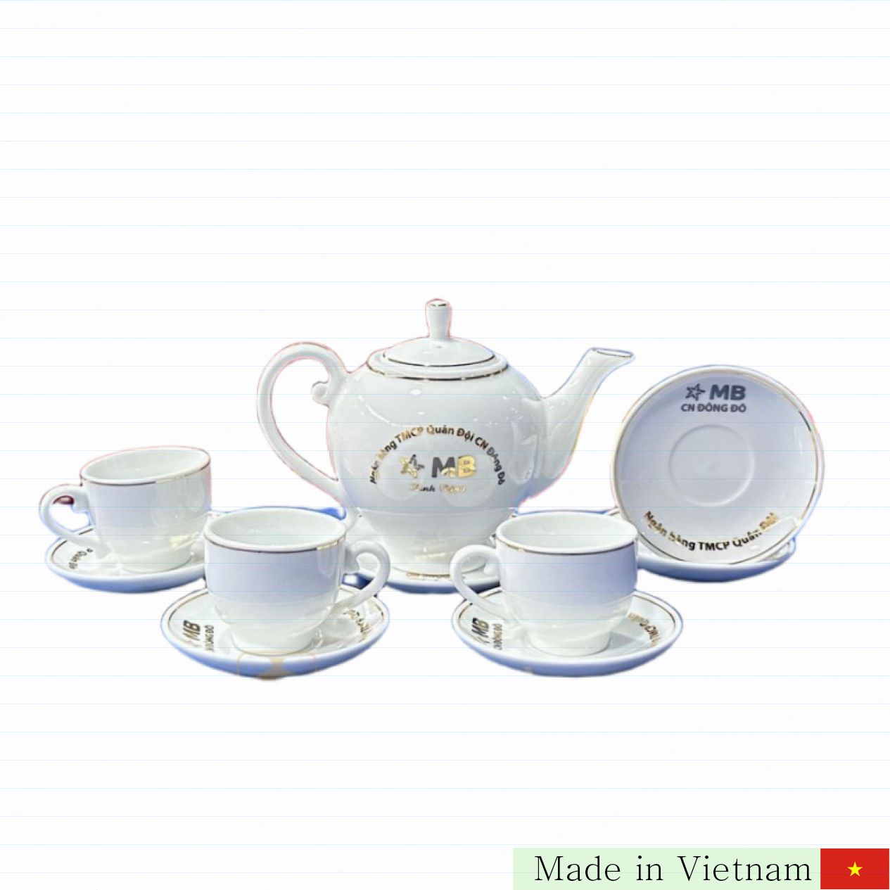 백자 캐멀리아 찻잔 세트 650/800ml 고급 가정용 