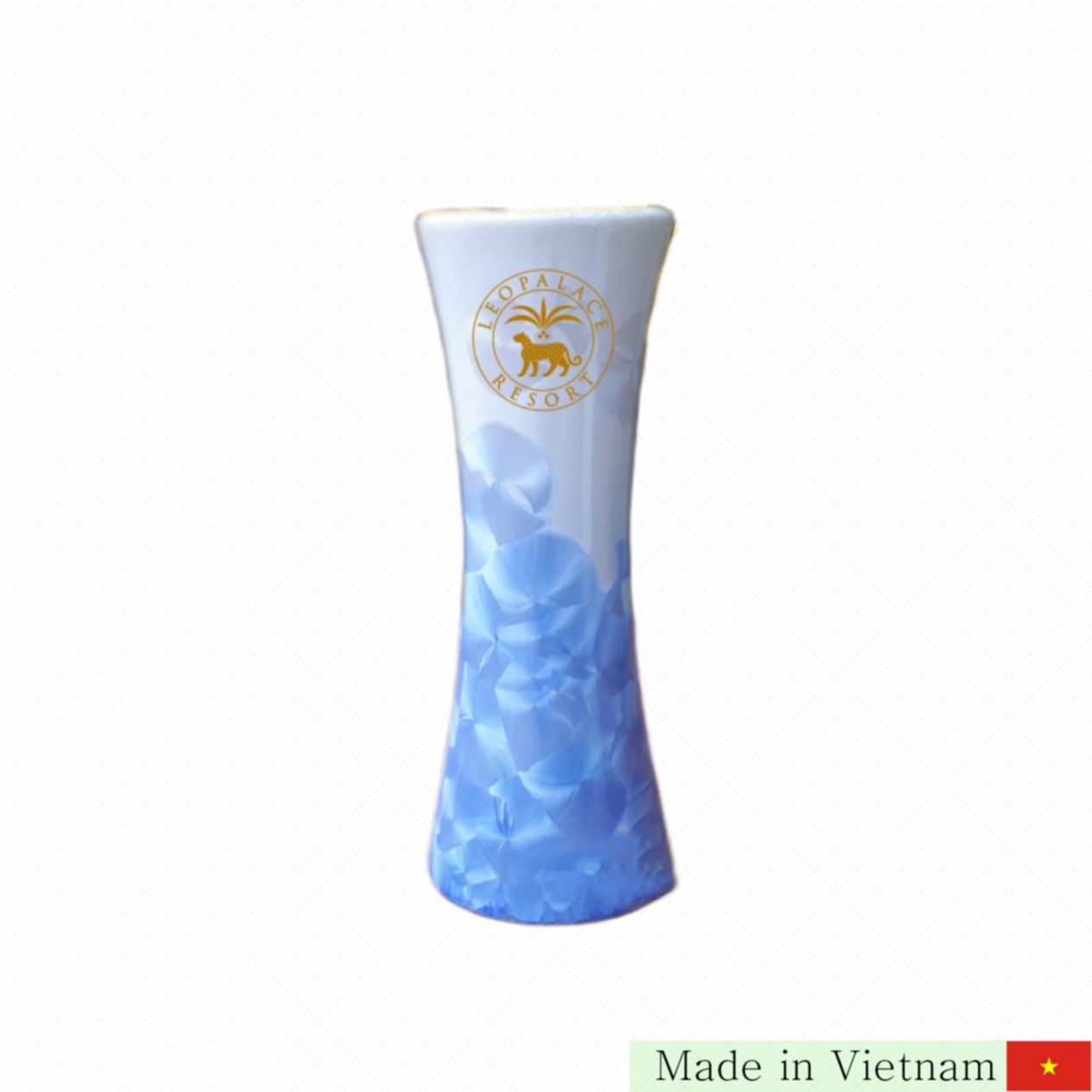 바트짱 로고 새긴 수정 광택 꽃병 21cm 튜브 모양 