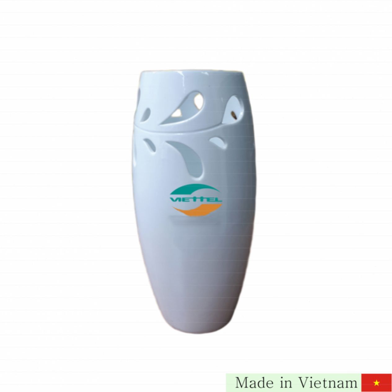 바트랑 백자 로고 인쇄 구멍 뚫린 부엌용 심플 화병 29cm 