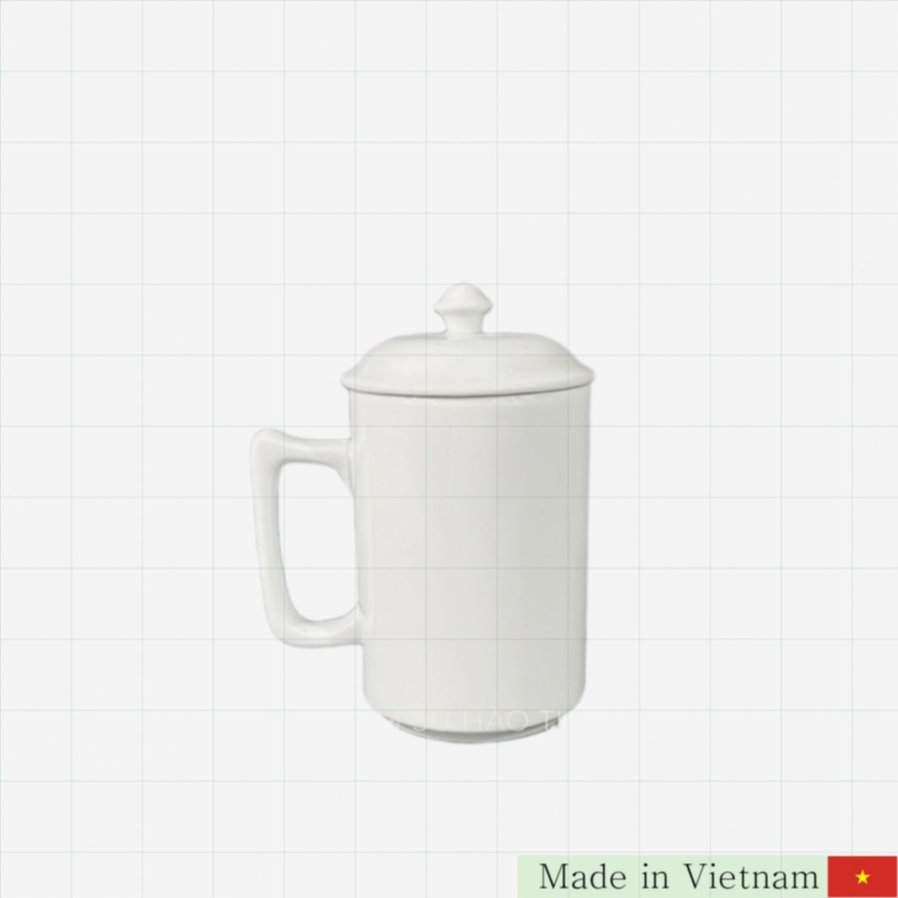 500ml 바트짱 화이트 세라믹 핸들 컵 수공예 식기 기획상품 