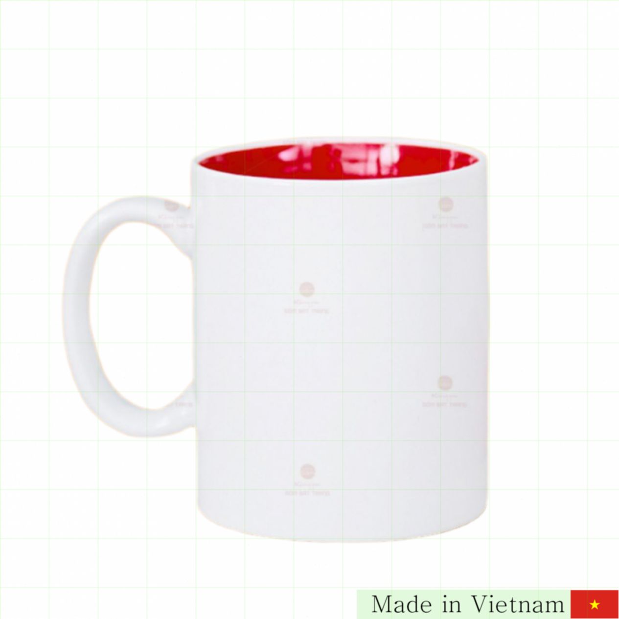 고급 컬러 투명 도자기 컵 350ml Bát Tràng 세라믹 손잡이 컵 