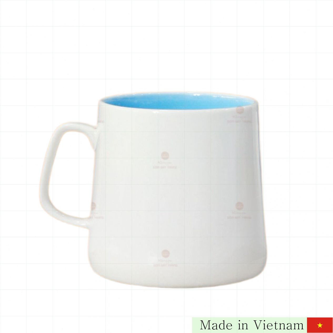 500ml 대용량 정사각 손잡이 도자기 컵 실용 디자인 