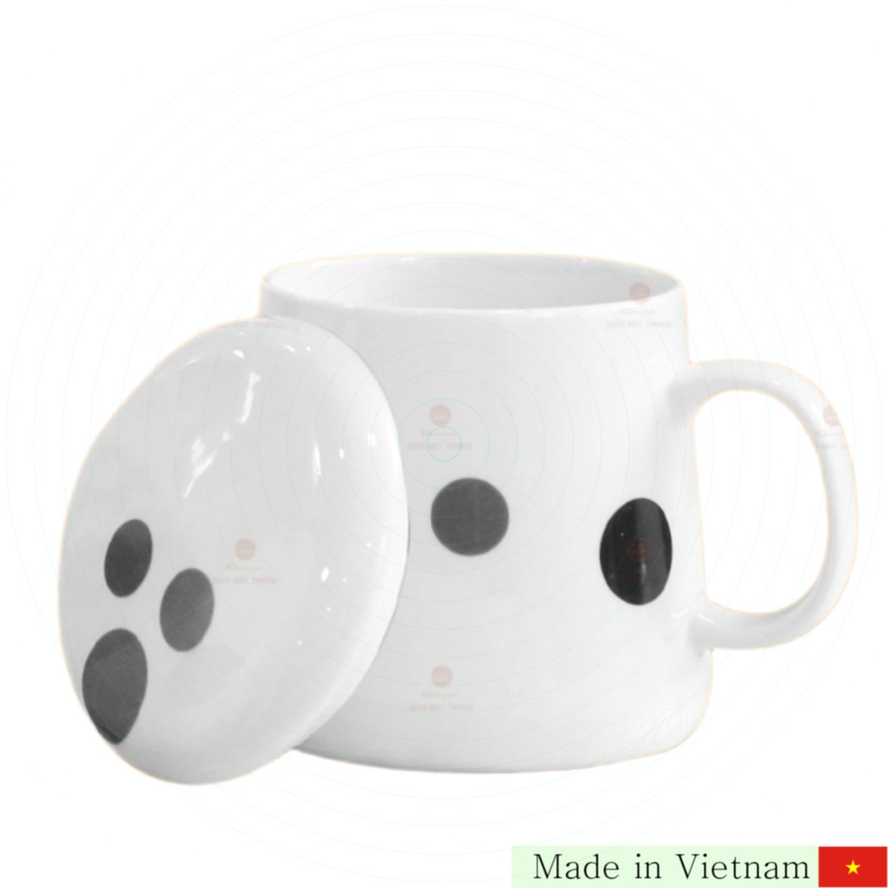 바트랑 고급 뚜껑 달린 대용량 500ml 세라믹 컵 