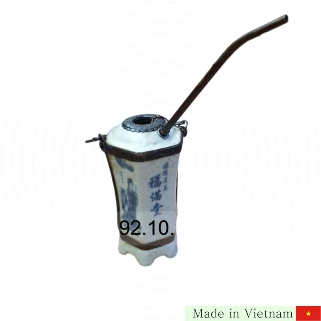14cm 복고풍 팔각 랙 유약 소형 담배 파이프 