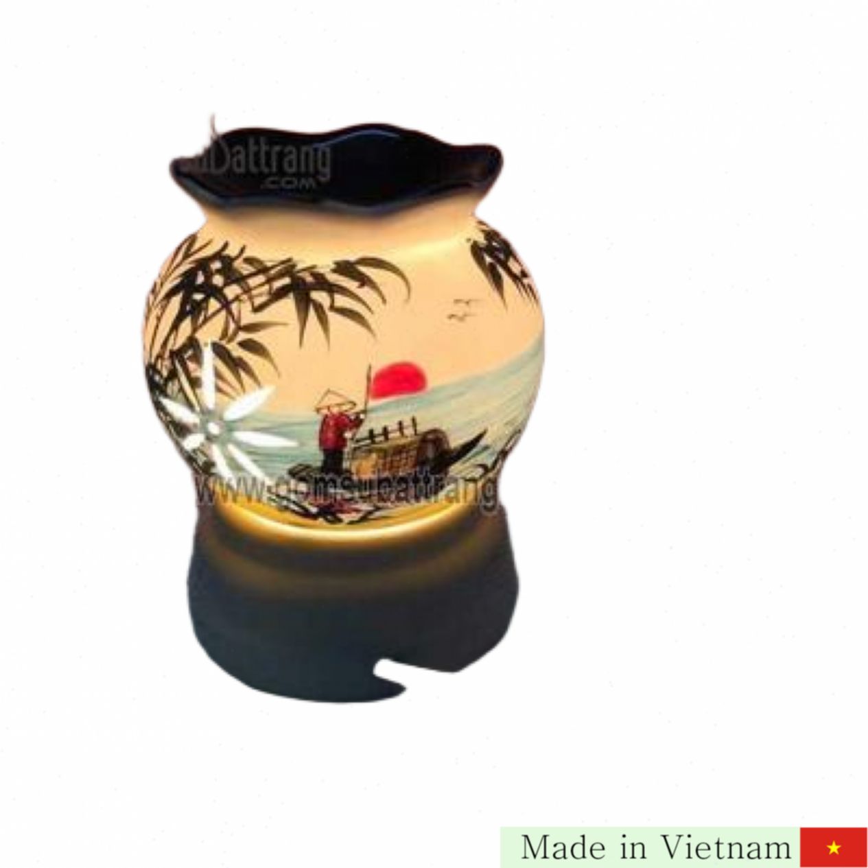 중간 크기 석류 등불 배 풍경 전통 그림 조명 