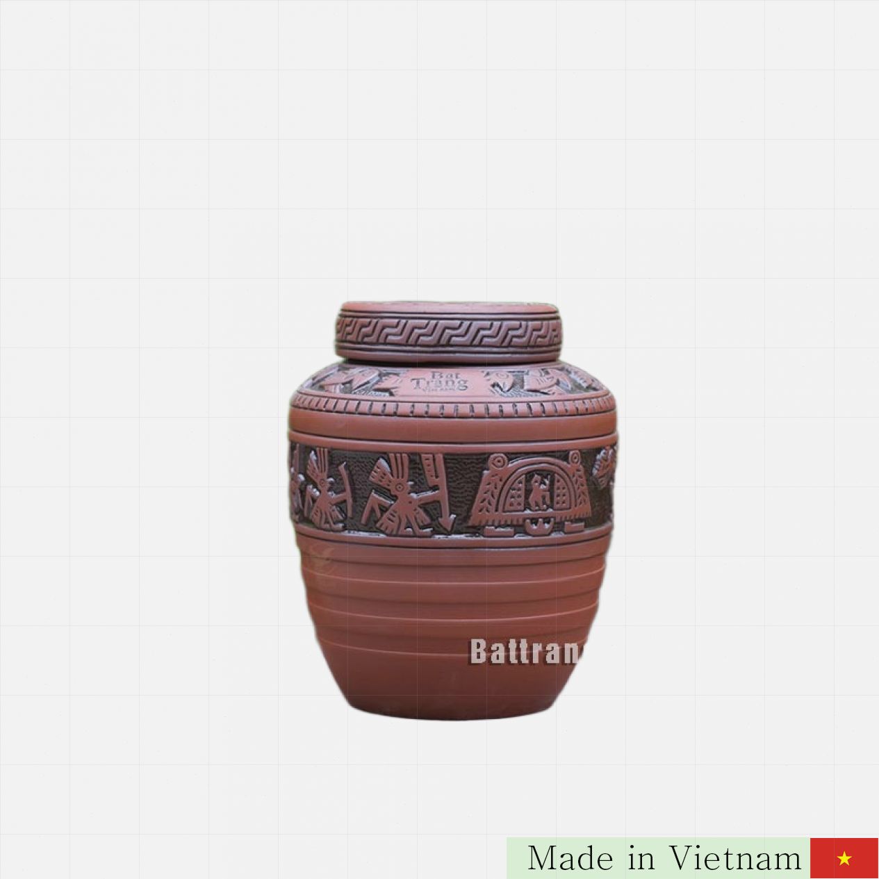 3L 바트랑 전통 도자기 술 항아리 자연 무광 
